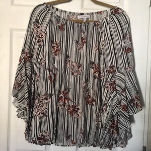 Flower Shoulder Blouse
